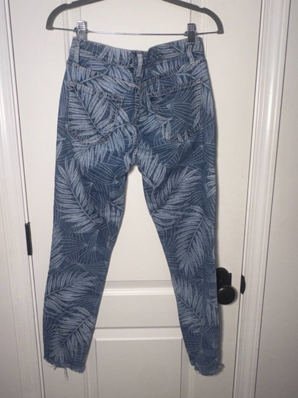 Current Elliott Stiletto Palm Leaf Skinny Jeans Light Wash Fray Designer sz. 26